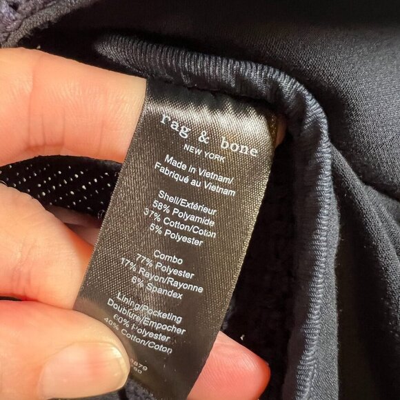 Rag and Bone Slade Tweed Blazer Womens Size 4 Navy Blue Work Career Professional - Picture 8 of 12